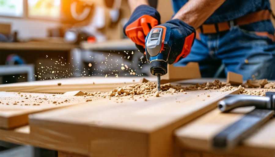 DIY construction of a basic workbench using common tools and materials