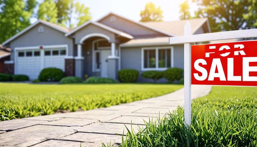 House with a 'sold' sign, indicating a completed home sale