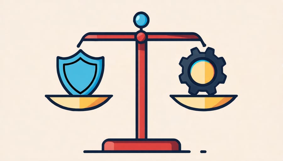 Conceptual representation of balancing security and functionality in cyber security projects