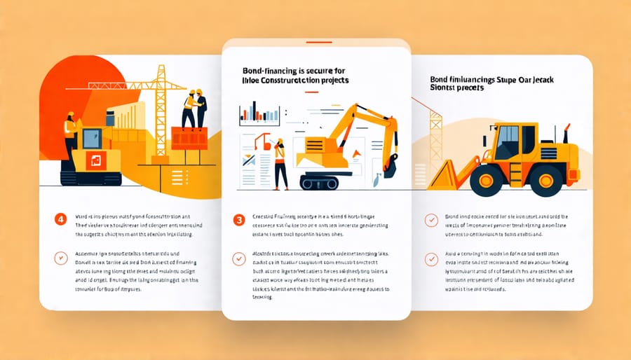 Visual flowchart detailing the bond financing process for construction