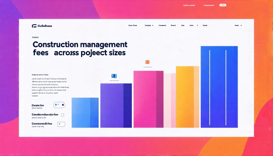 Bar chart illustrating the relationship between project size and construction management fee percentages