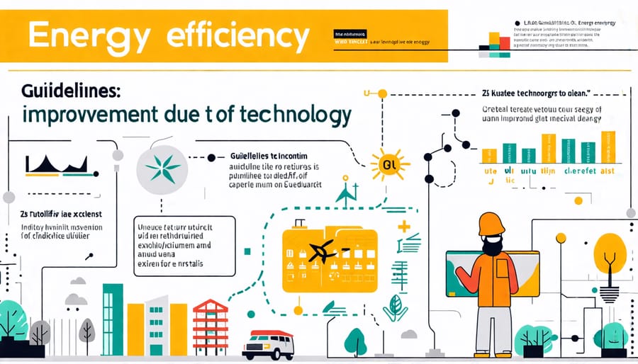 Infographic showing the enhancement of energy efficiency through resilient technology in construction