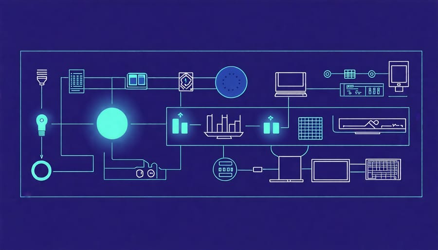 Schematic representation of an energy management system's key components