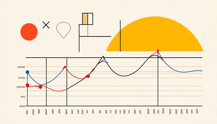 Graph illustrating energy savings achieved through the use of an energy management system