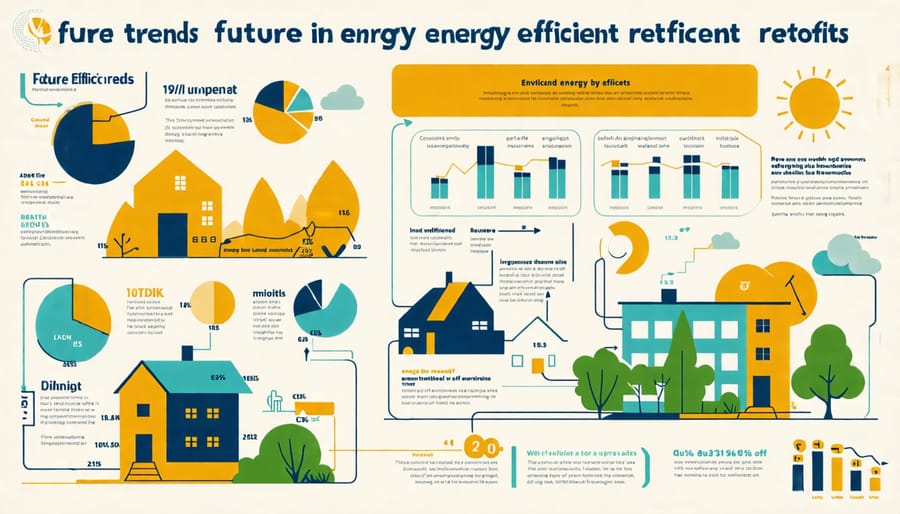 Infographic highlighting future trends and innovations in energy efficient retrofits such as new technologies and policies