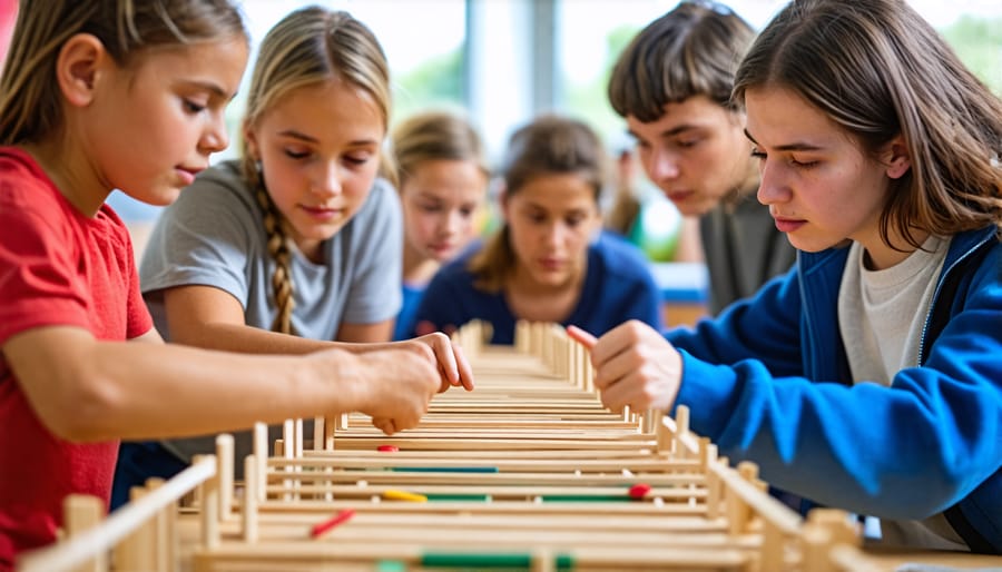 Collaborative hands-on engineering activity with popsicle sticks