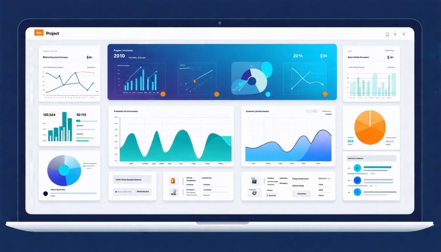 Automated project management dashboard showcasing real-time project insights