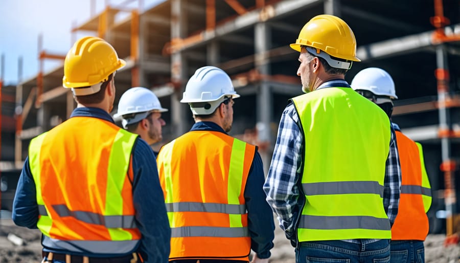 Employees participating in required jobsite safety training