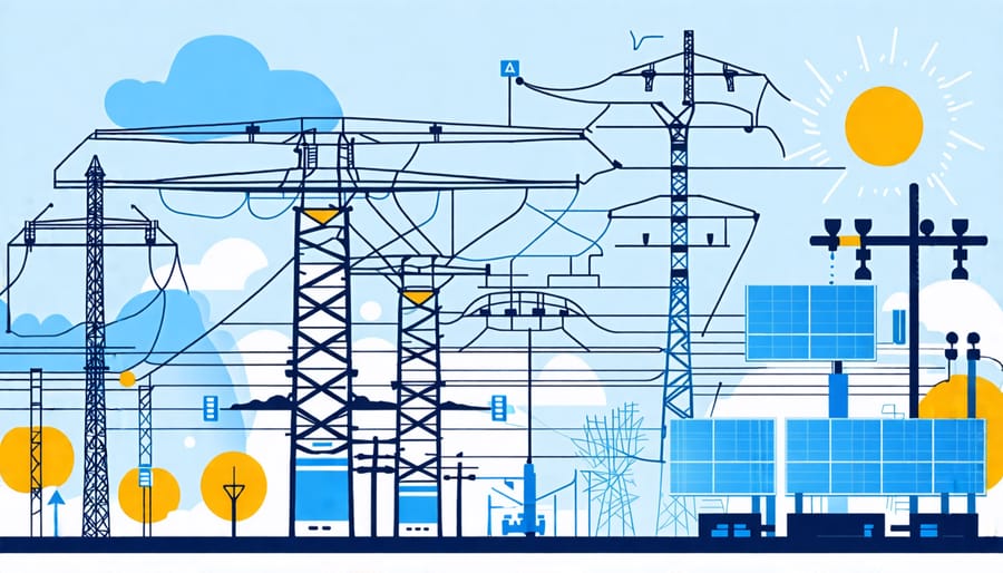 Conceptual image of a smart grid highlighting energy distribution across a city