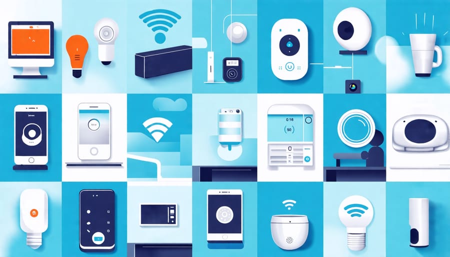 Collection of popular smart home devices and technologies