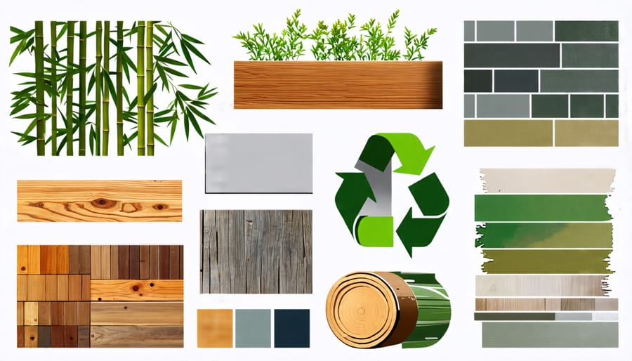 Collection of eco-friendly and sustainable construction materials