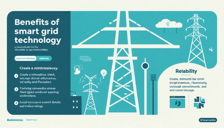 Infographic presenting the main advantages of implementing smart grid systems