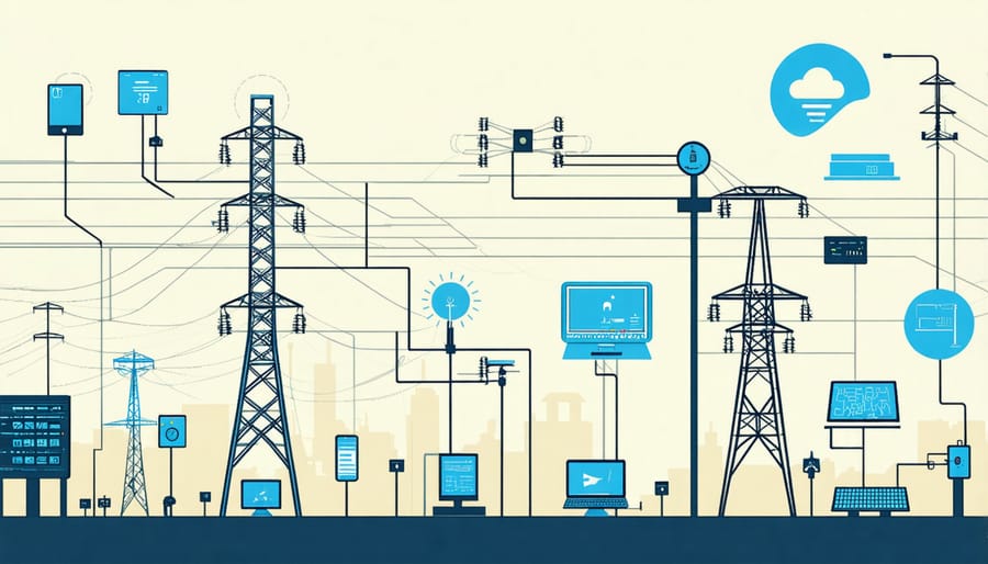 Conceptual diagram of a smart grid energy system and its components