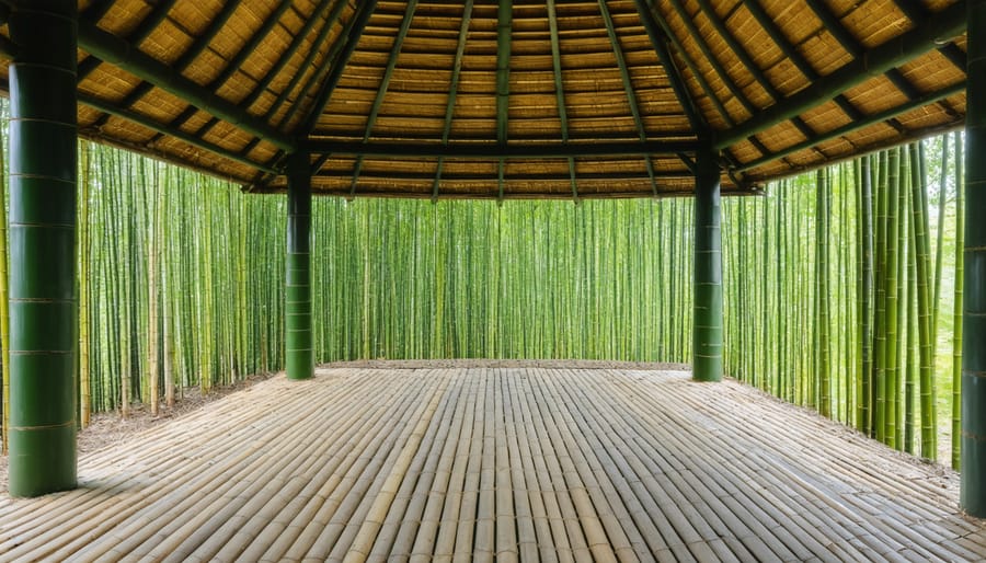 Artistic bamboo pavilion demonstrating innovative design