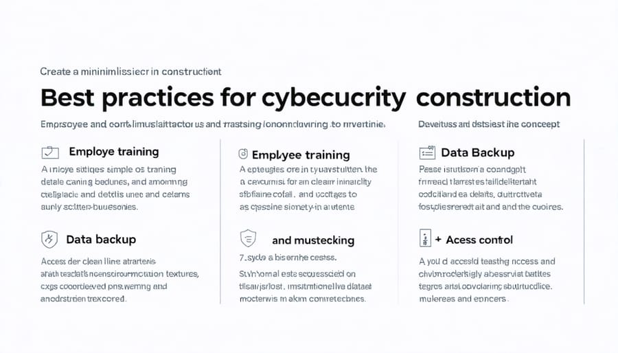 Infographic presenting cybersecurity best practices for construction firms