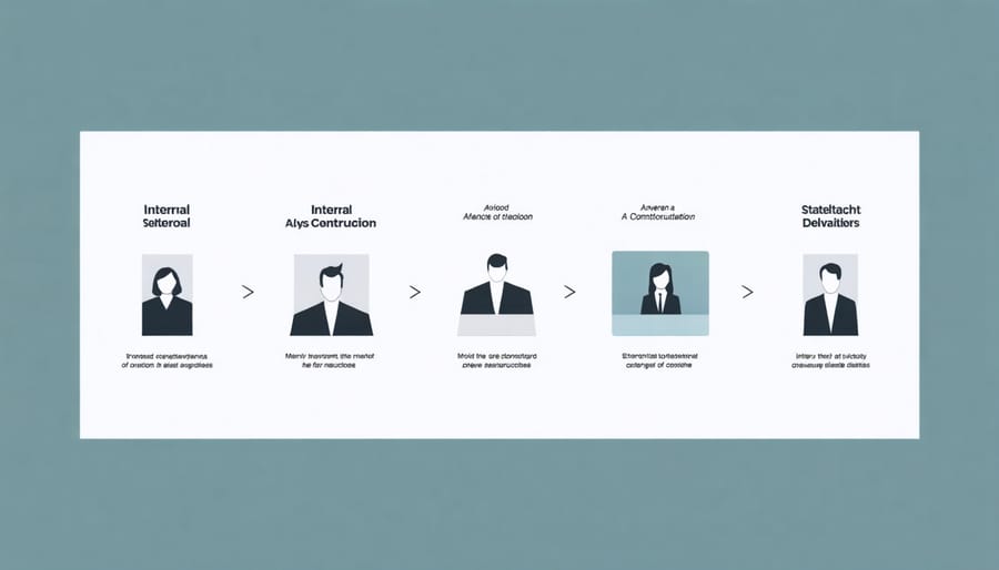 Diagram of internal and external stakeholders in a construction project