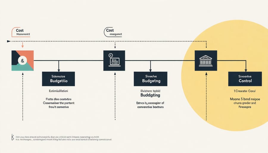 Infographic depicting the stages of cost management in project management