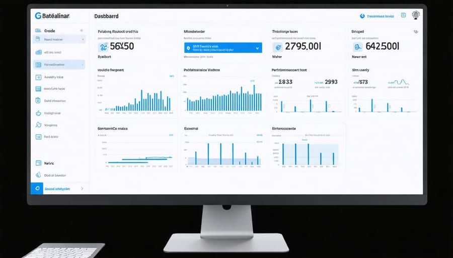 Digital twin dashboard interface displaying real-time construction project data