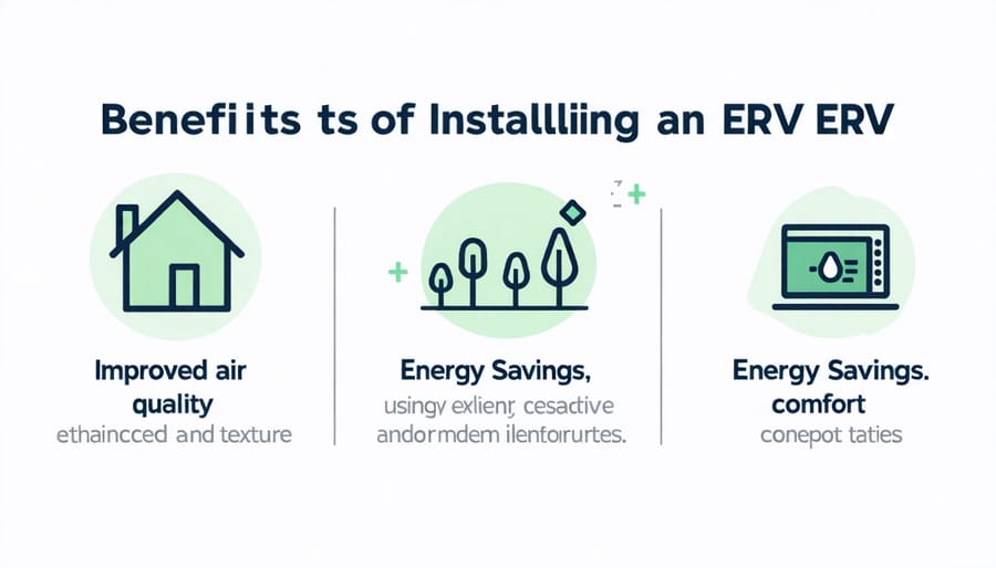 Visual representation of the key benefits of energy recovery ventilators