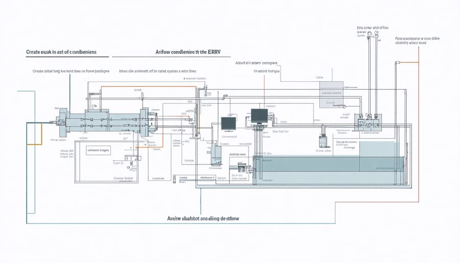 Schematic representation of an energy recovery ventilator system