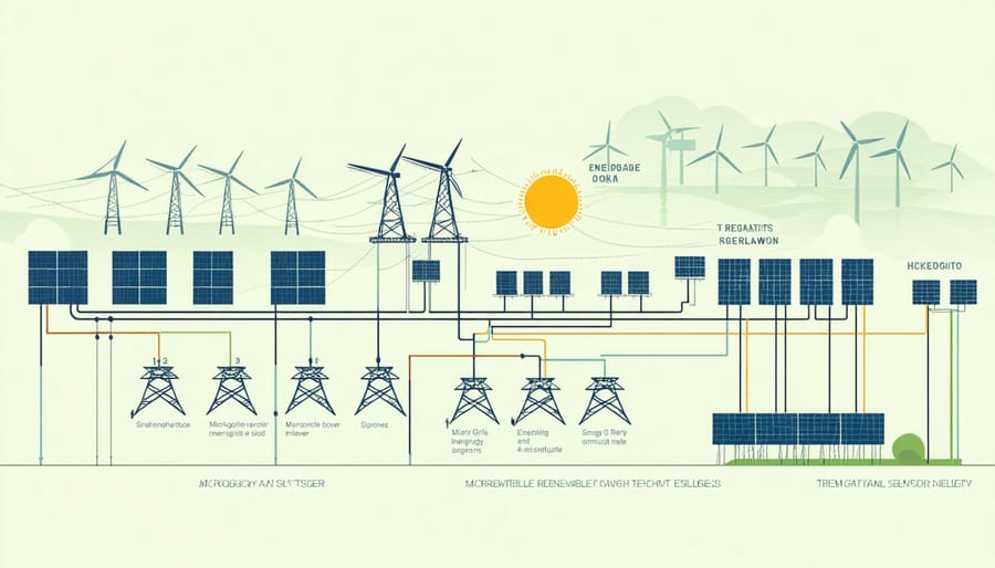 Illustration of a renewable energy microgrid system architecture