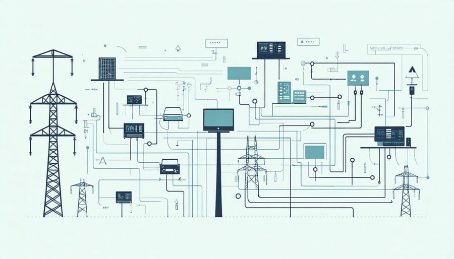 Visual representation of smart grid infrastructure components and their relationships