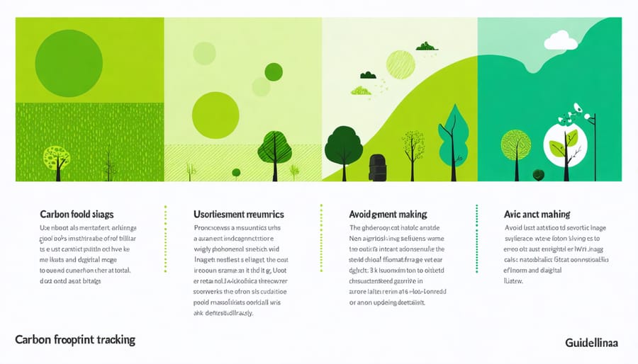 Visual representation of sustainability metrics in construction procurement including carbon footprint indicators