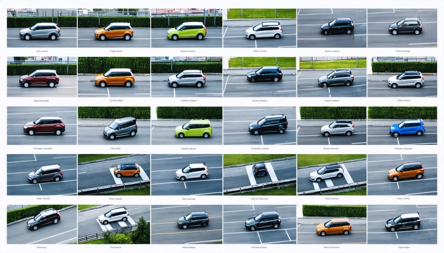 Montage of photographs depicting successful vehicle-grid integration projects and their components