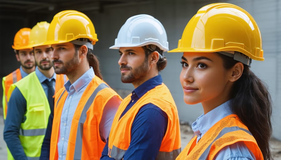 Construction workers equipped with wearable technology for improved safety