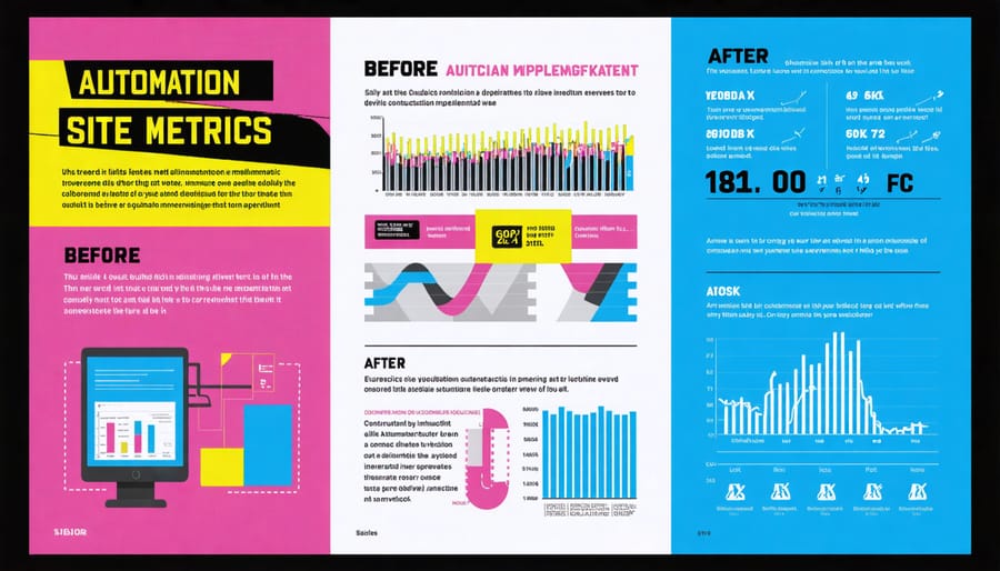 Comparative infographic displaying productivity and safety improvements from construction automation