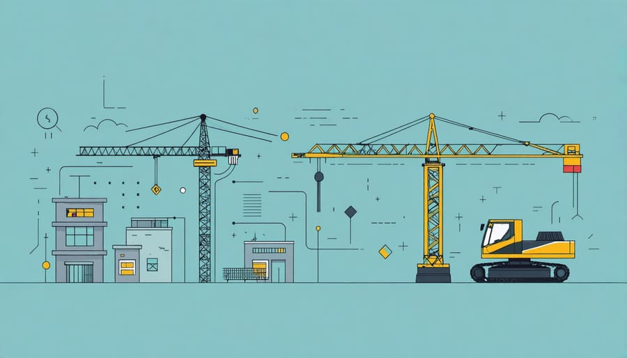 Diagram of construction cybersecurity vulnerabilities and threat vectors