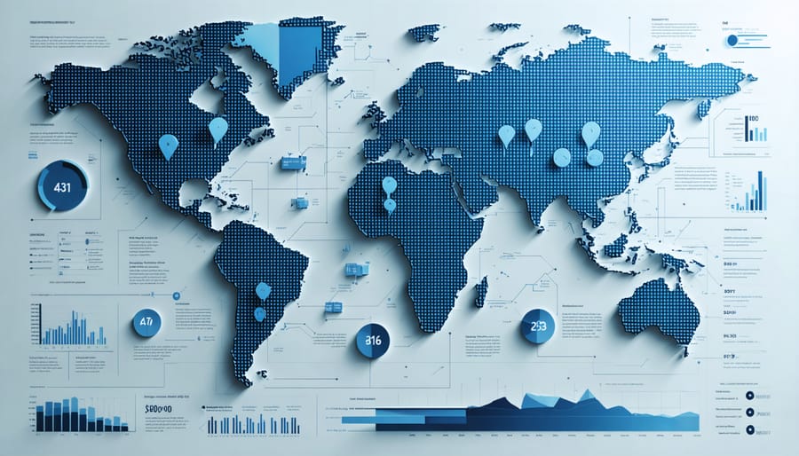 Interactive global map showing real estate market trends and property hotspots