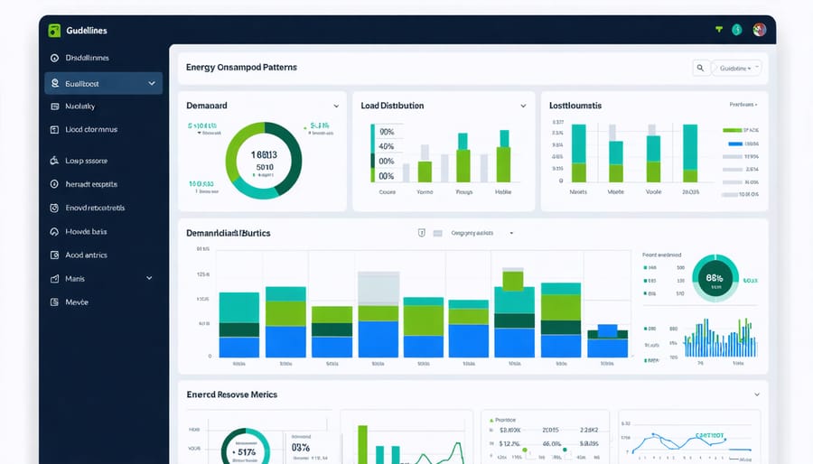 Interactive dashboard displaying real-time energy management data and controls