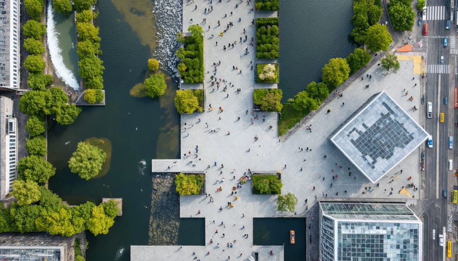 Benthemplein Water Square in Rotterdam functioning as both public space and water retention basin