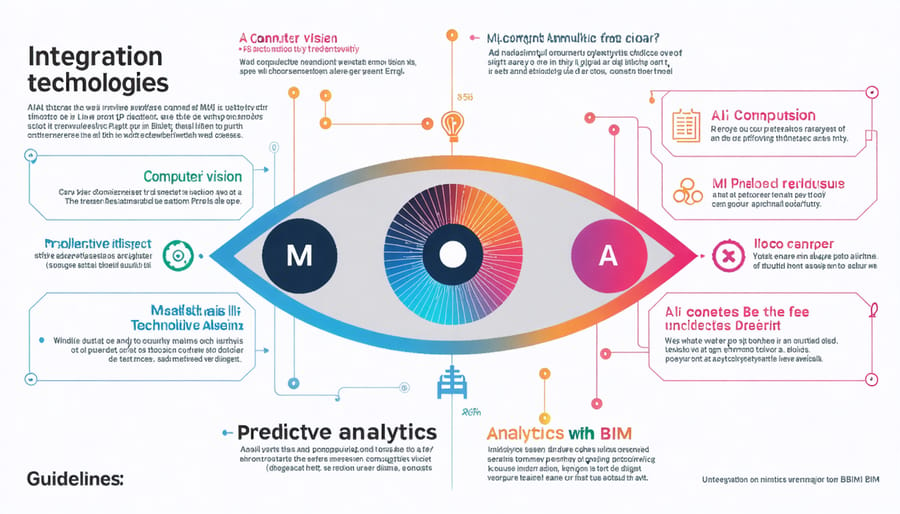 Diagram illustrating how different AI technologies enhance BIM functionality