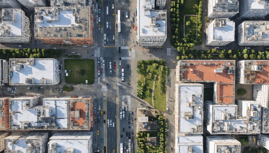 Bird's eye view of Barcelona's 22@ District highlighting sustainable urban development