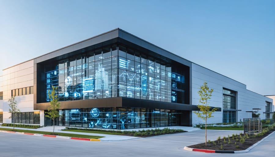 Commercial office building featuring real-world AI energy management implementation results