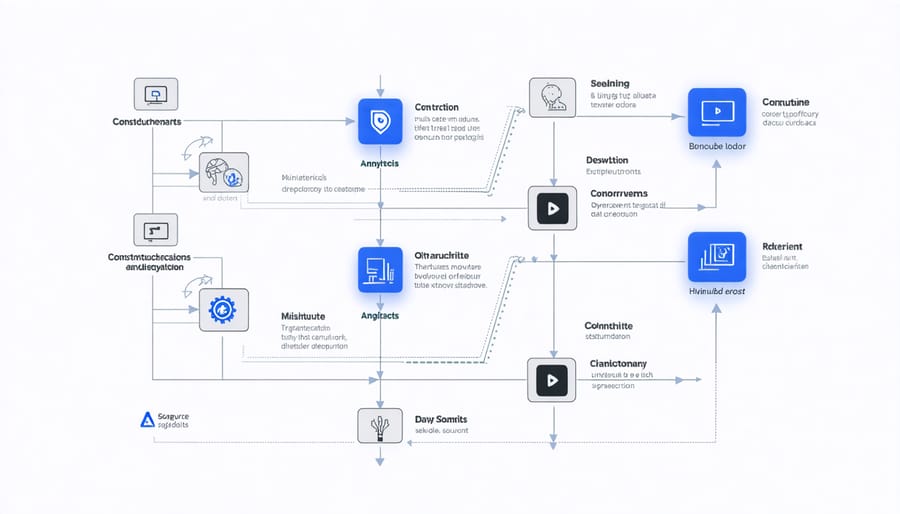 Flowchart showing multiple data sources being integrated into a predictive analytics system