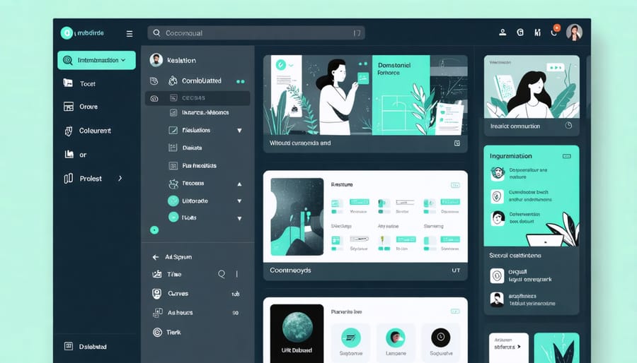 Construction project management software interface displaying various collaboration features