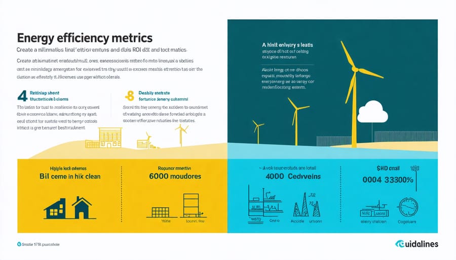 Visual representation of green building cost savings and environmental impact metrics