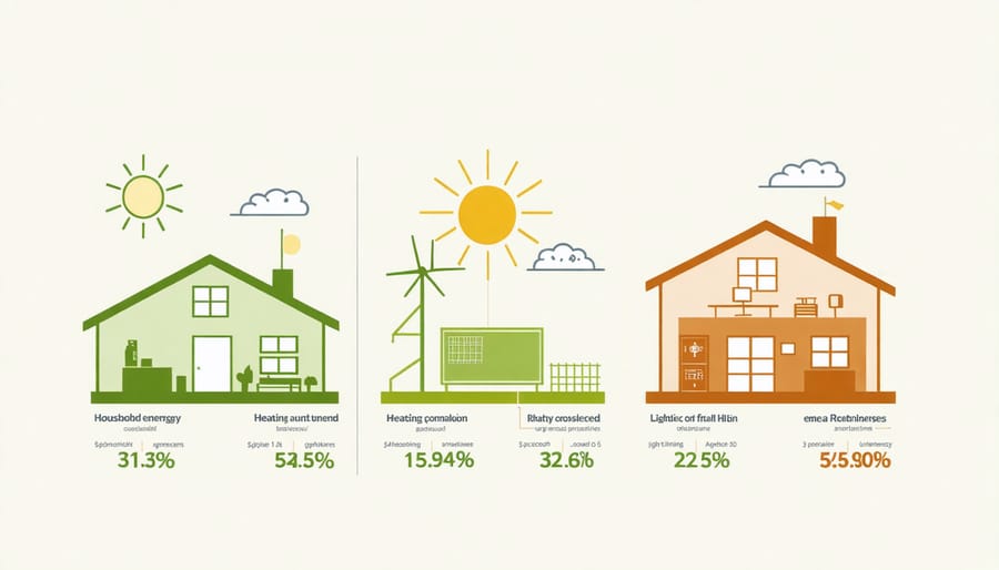 Pie chart showing distribution of residential energy consumption by category