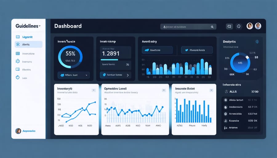 Construction inventory management dashboard with real-time data visualization