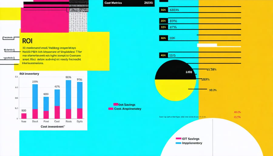 Interactive dashboard displaying construction inventory management ROI metrics and analytics