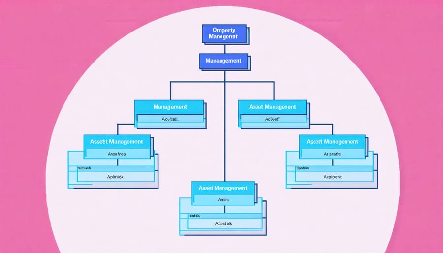 Hierarchical structure showing relationship between property and asset management roles