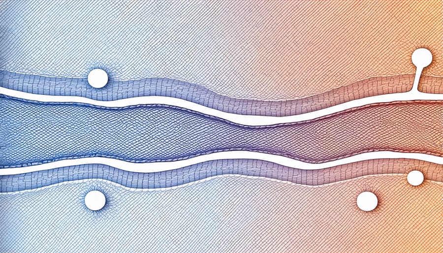 Scientific visualization of osmotic processes through a semi-permeable membrane