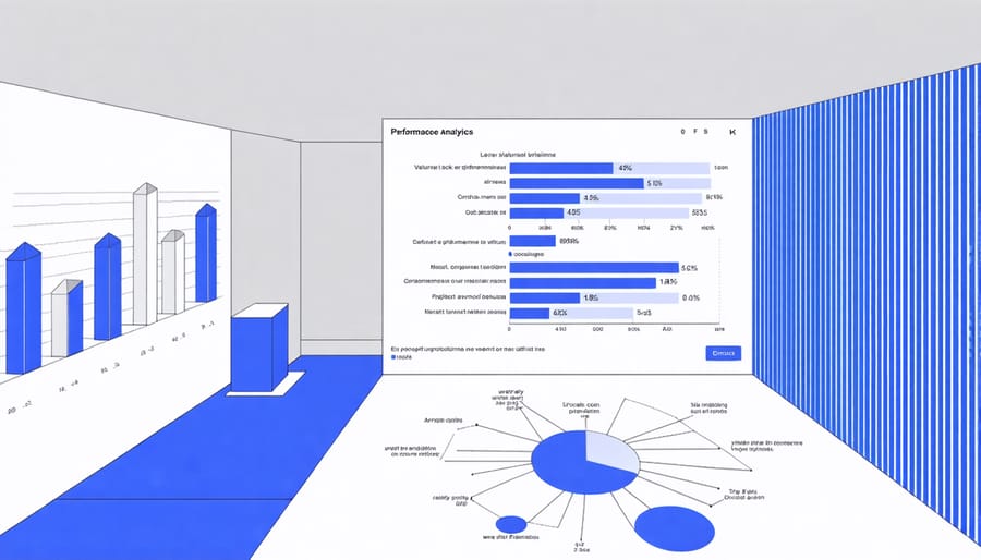 3D construction site visualization with performance metrics overlay