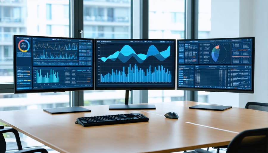 Property management technology setup featuring maintenance scheduling, tenant portals, and operational software