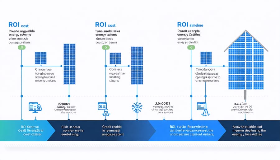 Visual chart comparing installation costs versus long-term savings for different renewable energy systems