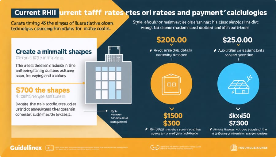 Visual breakdown of RHI payment rates and ROI calculations for various heating technologies