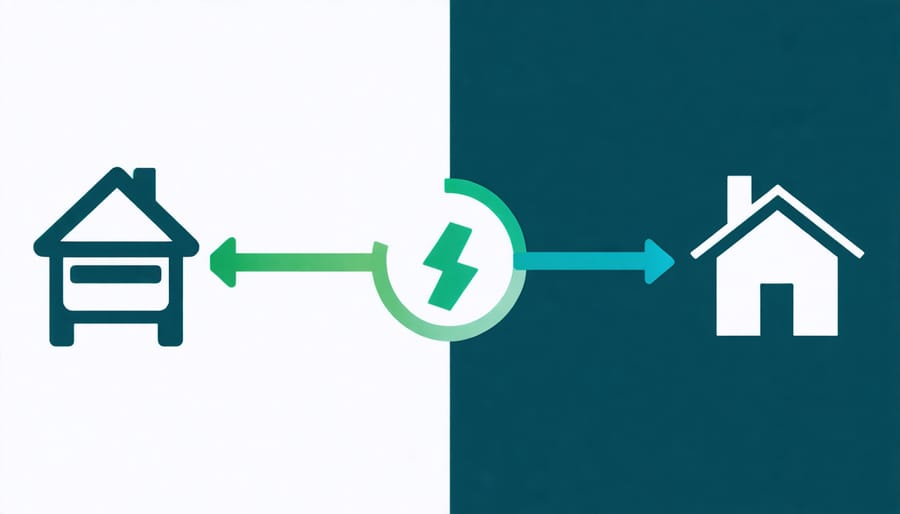 Diagram illustrating vehicle-to-grid and vehicle-to-home power flow capabilities of smart EVs